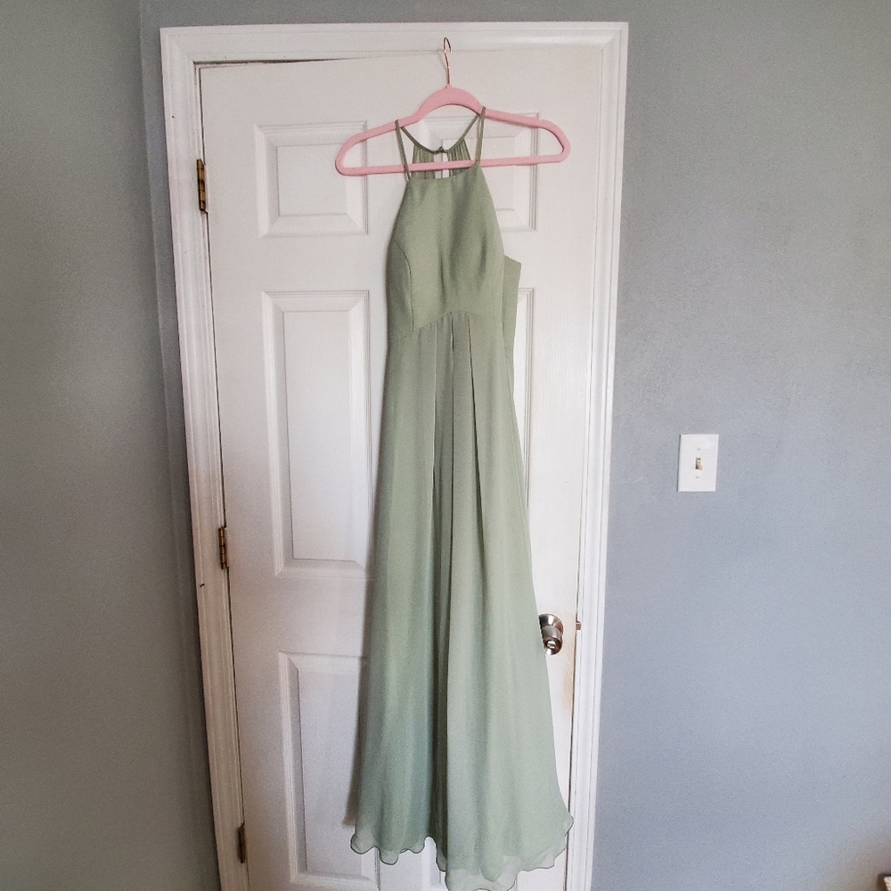 Azazi Long Bridesmaid Dress- dusty sage